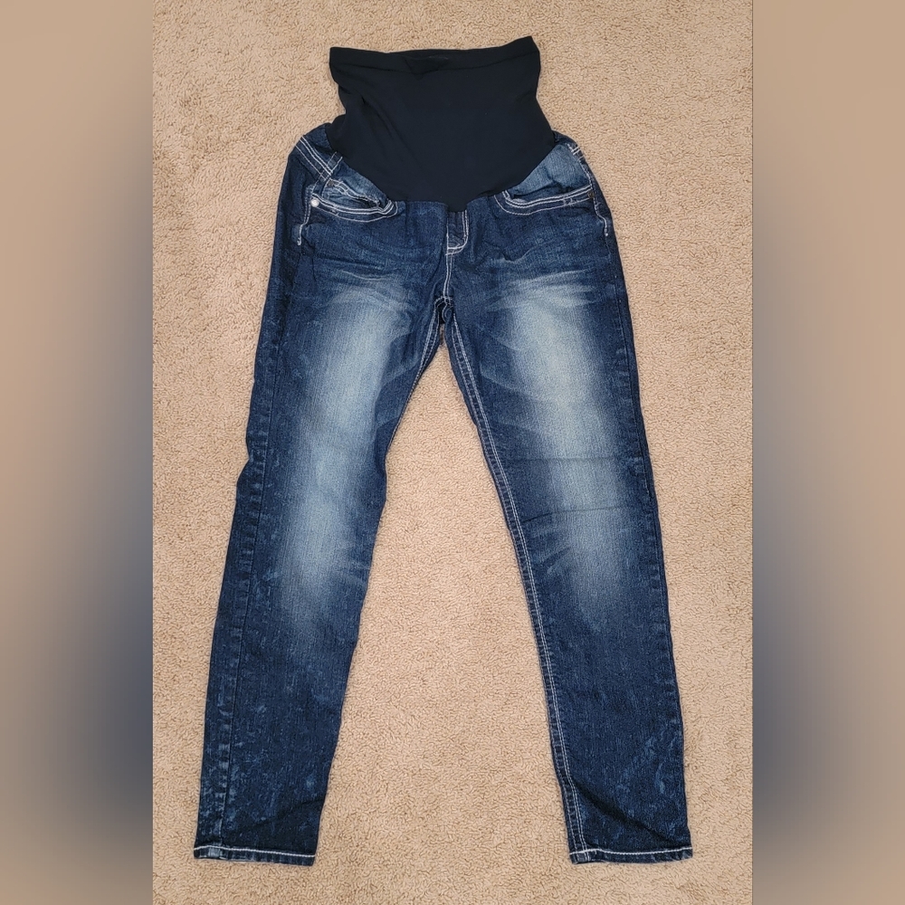 Large Dark Wash Maternity Jeans